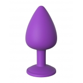 Фиолетовая анальная пробка со стразом Her Little Gem Large Plug - 9,5 см. - Pipedream - купить с доставкой в Долгопрудном