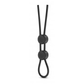 Черное двойное эрекционное лассо Silicone Double Loop Cock Ring - Blush Novelties - в Долгопрудном купить с доставкой