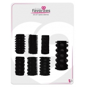 Набор из 7 черных насадок PENIS SLEEVES SET - Dream Toys - в Долгопрудном купить с доставкой