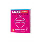 Презервативы с ароматом клубники LUXE Royal Strawberry Collection - 3 шт. - Luxe - купить с доставкой в Долгопрудном