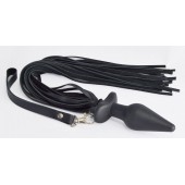 Черная анальная пробка с плетью - Sitabella - купить с доставкой в Долгопрудном