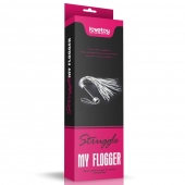 Серебристая плетка Struggle My Flogger с черной ручкой - 45 см. - Lovetoy - купить с доставкой в Долгопрудном