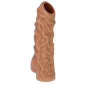 Телесная насадка с венками и открытой головкой Nude Sleeve M - 12 см. - KOKOS - в Долгопрудном купить с доставкой