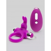 Лиловое виброкольцо с пультом ДУ Remote Control Cock Ring - Happy Rabbit - в Долгопрудном купить с доставкой