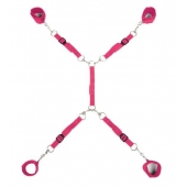 Ярко-розовый набор фиксаций на кровати Classic Bed Spreader - Lux Fetish - купить с доставкой в Долгопрудном