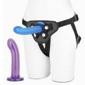 Страпон унисекс Beginners Strap-On с 2 насадками - 15 и 13 см. - Lux Fetish - купить с доставкой в Долгопрудном