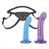 Страпон унисекс Beginners Strap-On с 2 насадками - 15 и 13 см. - Lux Fetish - купить с доставкой в Долгопрудном