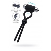 Черное эрекционное лассо Ect с виброэлементом - A-toys - в Долгопрудном купить с доставкой