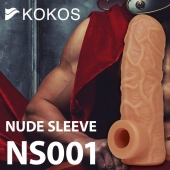 Телесная открытая насадка-реалистик с подхватом мошонки Nude Sleeve S - 10 см. - KOKOS - в Долгопрудном купить с доставкой