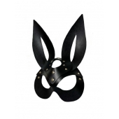 Черная кожаная маска зайки Miss Bunny - БДСМ Арсенал - купить с доставкой в Долгопрудном