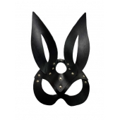 Черная кожаная маска зайки Miss Bunny - БДСМ Арсенал - купить с доставкой в Долгопрудном