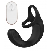 Черный анальный стимулятор с эрекционными кольцами Remote Couple Teaser - Dream Toys - в Долгопрудном купить с доставкой