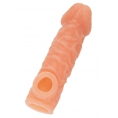 Телесная закрытая насадка с шершавой головкой Cock Sleeve Size L - 17,6 см. - KOKOS - в Долгопрудном купить с доставкой