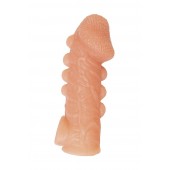 Телесная закрытая насадка с шишечками Cock Sleeve Size S - 13,8 см. - KOKOS - в Долгопрудном купить с доставкой