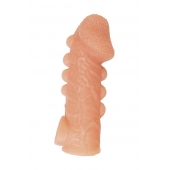 Телесная закрытая насадка с шишечками Cock Sleeve Size L - 17,6 см. - KOKOS - в Долгопрудном купить с доставкой