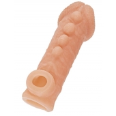 Телесная закрытая насадка с шишечками Cock Sleeve Size L - 17,6 см. - KOKOS - в Долгопрудном купить с доставкой