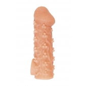 Телесная закрытая насадка с пучками шишечек Cock Sleeve Size M - 15,6 см. - KOKOS - в Долгопрудном купить с доставкой