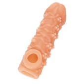 Телесная закрытая насадка с пучками шишечек Cock Sleeve Size M - 15,6 см. - KOKOS - в Долгопрудном купить с доставкой