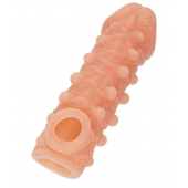 Телесная закрытая насадка с шариками Cock Sleeve Size S - 13,8 см. - KOKOS - в Долгопрудном купить с доставкой