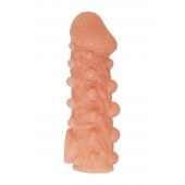 Телесная закрытая насадка с шариками Cock Sleeve Size M - 15,6 см. - KOKOS - в Долгопрудном купить с доставкой