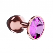 Пробка цвета розового золота с лиловым кристаллом Diamond Quartz Shine L - 8,3 см. - Lola Games - купить с доставкой в Долгопрудном
