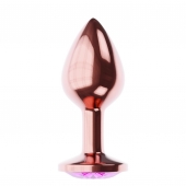 Пробка цвета розового золота с лиловым кристаллом Diamond Quartz Shine L - 8,3 см. - Lola Games - купить с доставкой в Долгопрудном