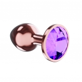 Пробка цвета розового золота с фиолетовым кристаллом Diamond Amethyst Shine L - 8,3 см. - Lola Games - купить с доставкой в Долгопрудном