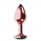 Пробка цвета розового золота с черным кристаллом Diamond Jet Shine L - 8,3 см. - Lola Games - купить с доставкой в Долгопрудном