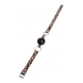 Черный кляп-шар на леопардовых ремешках Anonymo - ToyFa - купить с доставкой в Долгопрудном