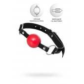 Красный кляп-шар на черных ремешках Anonymo - ToyFa - купить с доставкой в Долгопрудном