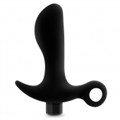 Черный анальный вибратор Silicone Vibrating Prostate Massager 01 - 10,8 см. - Blush Novelties - в Долгопрудном купить с доставкой