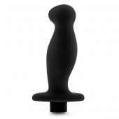 Черный анальный вибромассажёр Silicone Vibrating Prostate Massager 02 - 10,8 см. - Blush Novelties - в Долгопрудном купить с доставкой