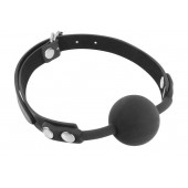 Черный силиконовый кляп-шарик на ремешках - Fetish Tentation - купить с доставкой в Долгопрудном