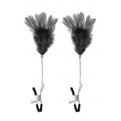 Зажимы для сосков с черными перьями Sweet Caress Feather Nipple Clumps - Sweet Caress - купить с доставкой в Долгопрудном