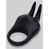 Черное эрекционное виброкольцо Sensation Rechargeable Vibrating Rabbit Love Ring - Fifty Shades of Grey - в Долгопрудном купить с доставкой