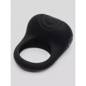 Черное эрекционное виброкольцо Sensation Rechargeable Vibrating Love Ring - Fifty Shades of Grey - в Долгопрудном купить с доставкой