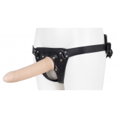 Пустотелый страпон Harness CLASSIC с бандажом - 19,5 см. - LOVETOY (А-Полимер) - купить с доставкой в Долгопрудном