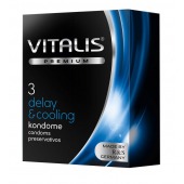 Презервативы VITALIS PREMIUM delay   cooling с охлаждающим эффектом - 3 шт. - Vitalis - купить с доставкой в Долгопрудном