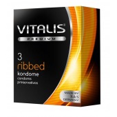 Ребристые презервативы VITALIS PREMIUM ribbed - 3 шт. - Vitalis - купить с доставкой в Долгопрудном