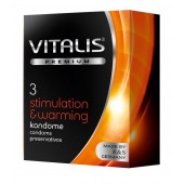 Презервативы VITALIS PREMIUM stimulation   warming с согревающим эффектом - 3 шт. - Vitalis - купить с доставкой в Долгопрудном