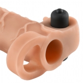 Телесная вибронасадка с кольцом Vibrating Real Feel 2 Extension - 16 см. - Pipedream - в Долгопрудном купить с доставкой