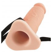 Телесный реалистичный фаллоимитатор с полостью Silicone Hollow Extension - 20 см. - Pipedream - купить с доставкой в Долгопрудном