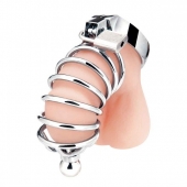 Серебристая клетка для члена Urethral Play Cage - BlueLine - купить с доставкой в Долгопрудном