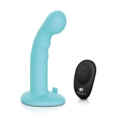 Голубая изогнутая насадка 6in Remote Control Ripple P-Spot G-Spot на черных трусиках - 16 см. - Pegasus - купить с доставкой в Долгопрудном