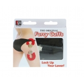 Металлические наручники с чёрной меховой опушкой - Dream Toys - купить с доставкой в Долгопрудном