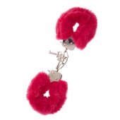 Металлические наручники с красной меховой опушкой METAL HANDCUFF WITH PLUSH RED - Dream Toys - купить с доставкой в Долгопрудном