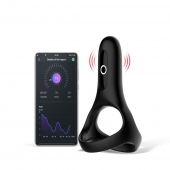 Черное виброкольцо Magic Motion Rise с подхватом мошонки - Magic Motion - в Долгопрудном купить с доставкой