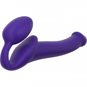 Фиолетовый безремневой страпон Silicone Bendable Strap-On - size M - Strap-on-me - купить с доставкой в Долгопрудном