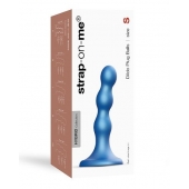 Голубая насадка Strap-On-Me Dildo Plug Balls size S - Strap-on-me - купить с доставкой в Долгопрудном