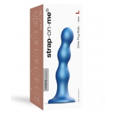 Голубая насадка Strap-On-Me Dildo Plug Balls size L - Strap-on-me - купить с доставкой в Долгопрудном